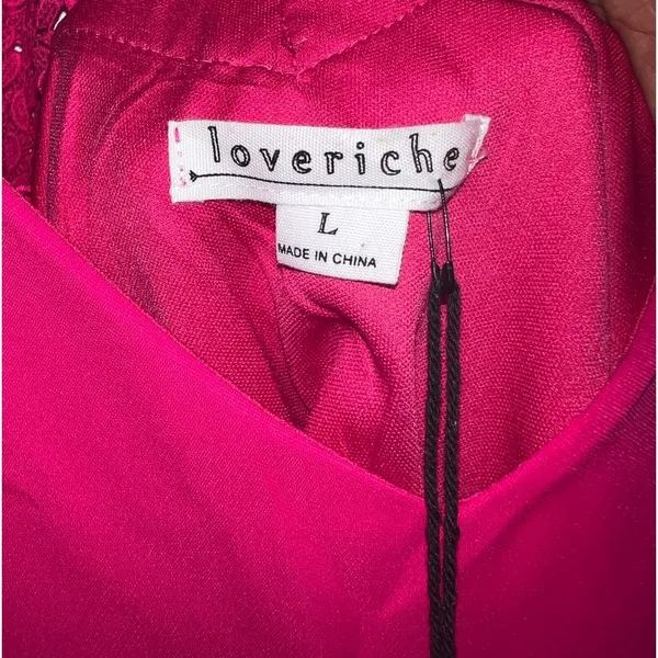 NWT Love Riche Lace Back Detail Women Pink Dress Size Large - Image 5