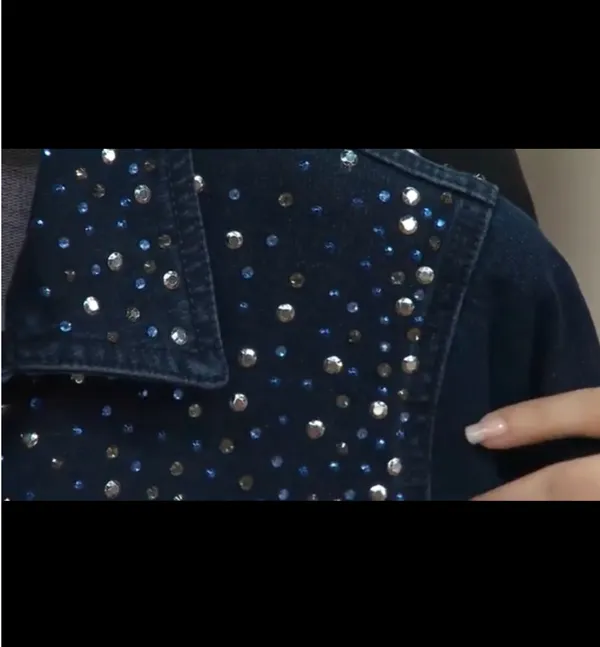DreamJeannes by Quacker Factory Indigo Denim & Diamonds Jacket Size XL - A256683 - Image 3