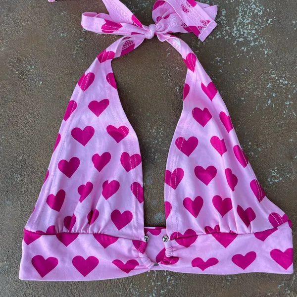 Pink hearts bralette / top 💕 sz s - Image 4