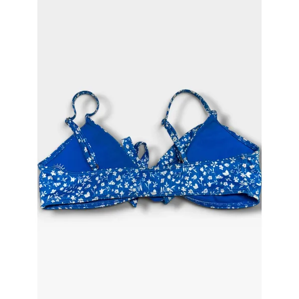 Hollister Small Blue White Ditsy Floral Tie Front Bikini Swim Top - Image 3