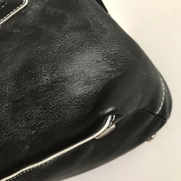 MAXX NEW YORK Medium Black Leather Handle Bag - Image 5