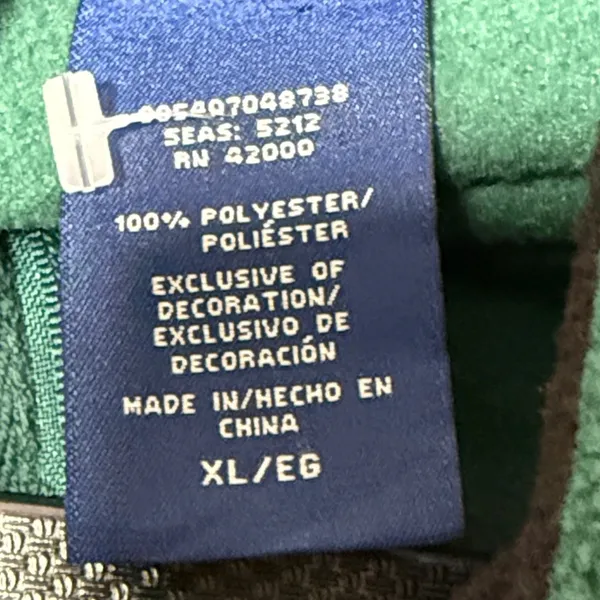 Basic‎ Editions Green Fleece Vest Snowflake Embroidery Zip Up Collar Winter XL - Image 8