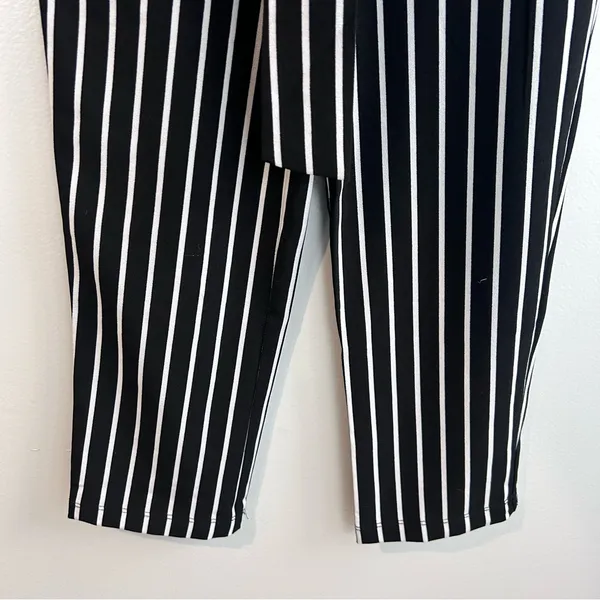 NWT Have Los Angles Black & White Striped Belted Lightweight Pull on Pants Small - Image 3