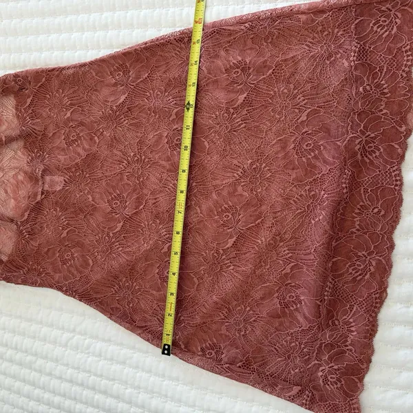 Victoria’s Secret Dusty Rose Nightie Sz S Small See Through Lace Slip Lingerie - Image 5