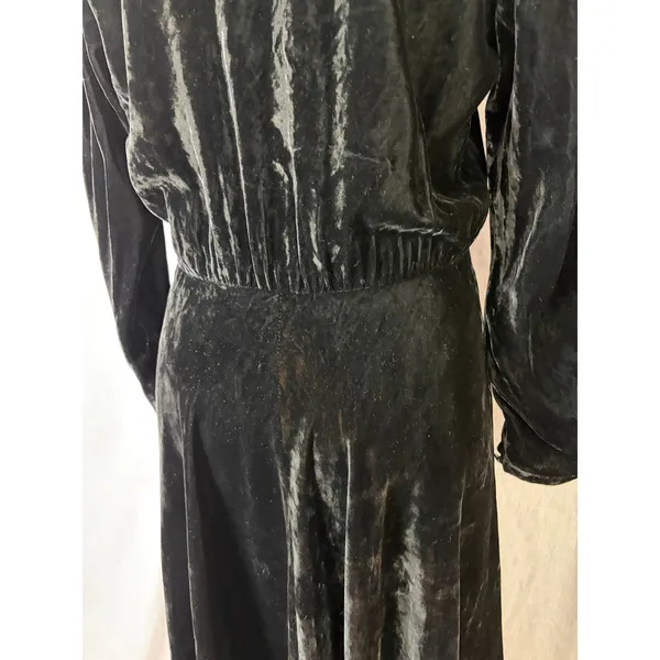 Vintage Donna Morgan Black Velvet Maxi Dress Long‎ Sleeve Side Zip 13/14 - Image 4