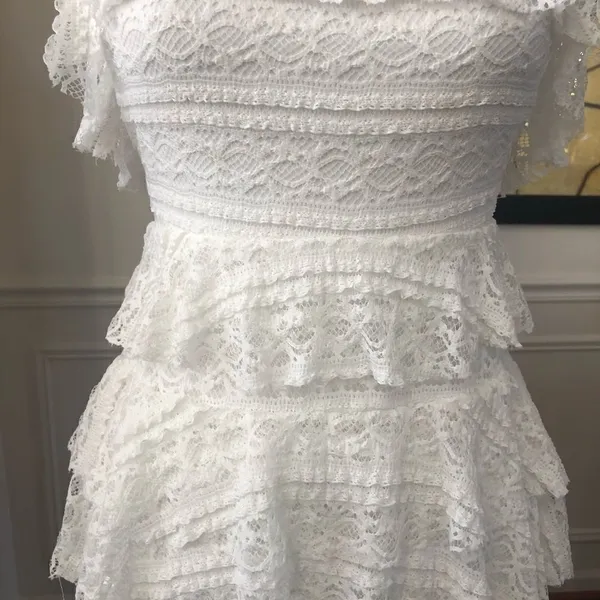 Show Me Your MuMu Tracy Ruffle Tiered Dress NWT XS - Image 5
