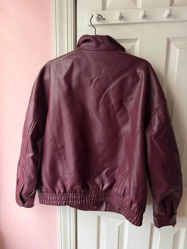 Leather Jacket Purple Size L - Image 5