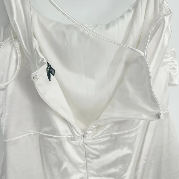 Lulus Womens Celebration Of Love White Satin One Shoulder Bodycon‎ Mini Dress XL - Image 11