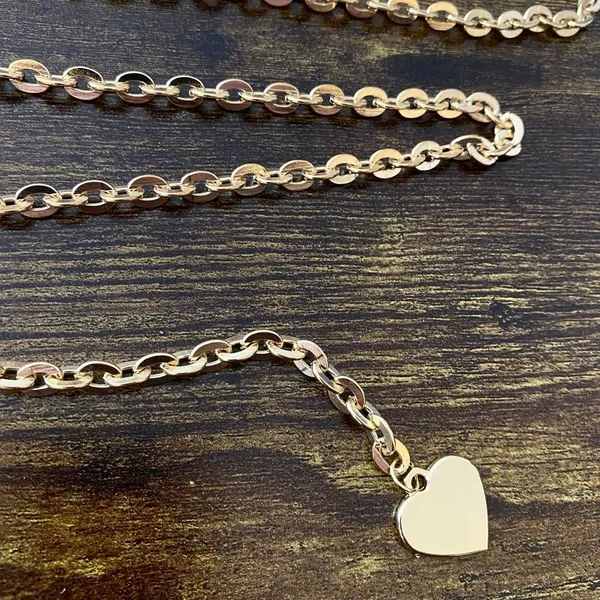 Gold Y2K Heart Charm Flat Link Draped Chain Belt, Fits Up to 48 Inches, X7GA1369 - Image 7