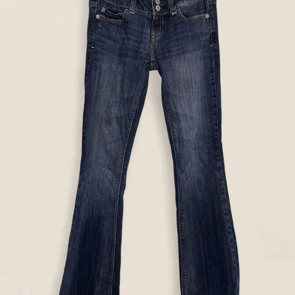 American Eagle Y2K Low Rise Artist Jeans | size 0 Raw Hem Indie Sleaze - Image 2