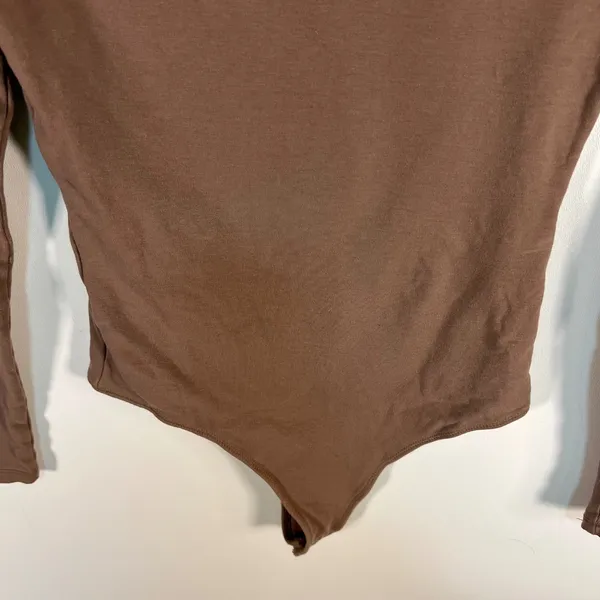 Abercrombie & Fitch Soft A&F Collection Long Sleeve‎ Bodice Brown XS Crew Neck - Image 3