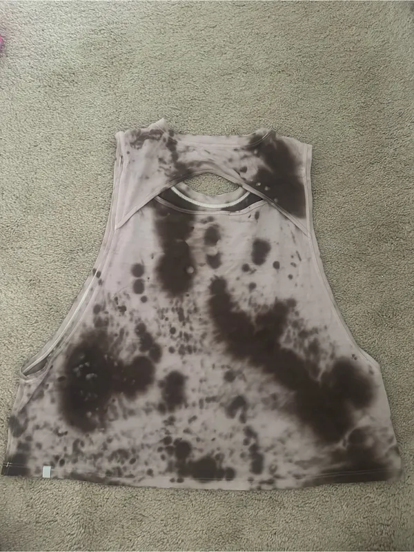 lululemon athletica Brown and Cream Tie-Dye Racerback Crop Tank - Image 2