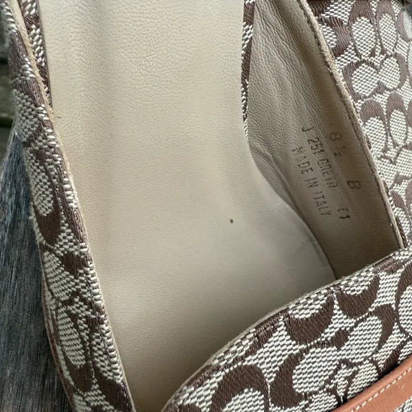 Coach Signature Logo Canvas Gwynne Mules‎ Brown Size 8.5 SEE PHOTOS B - Image 3