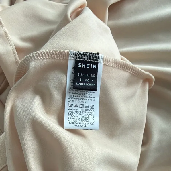 SHEIN Beige Spaghetti‎ Strap Mini Dress Sz SM - Image 2