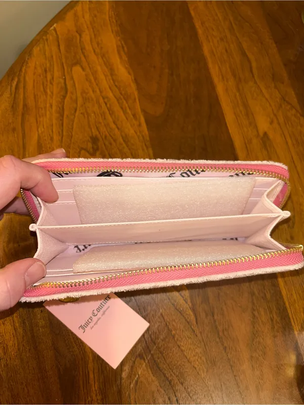 JUICY COUTURE “Lovers Club” Large Zip Around Wallet | Pink Terry Cloth | NWT Y2K - Image 9
