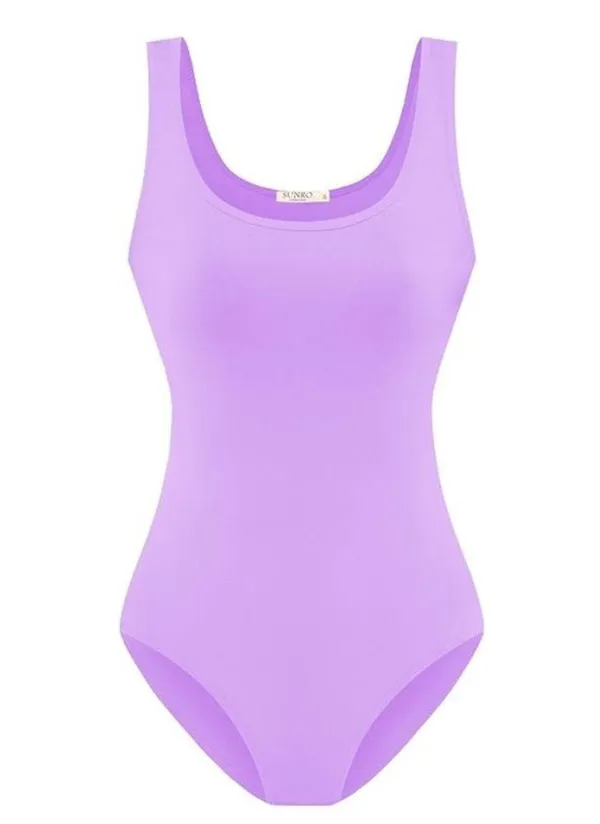Sunro Collection Stretch Bodysuit in Light Purple with Snaps Size Large NEW! - Image 6