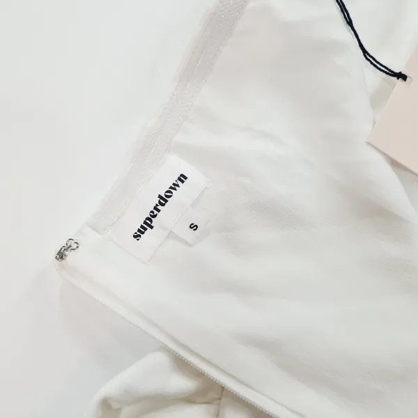 Superdown Jordan Tie Waist Jumpsuit in White Small - Image 9