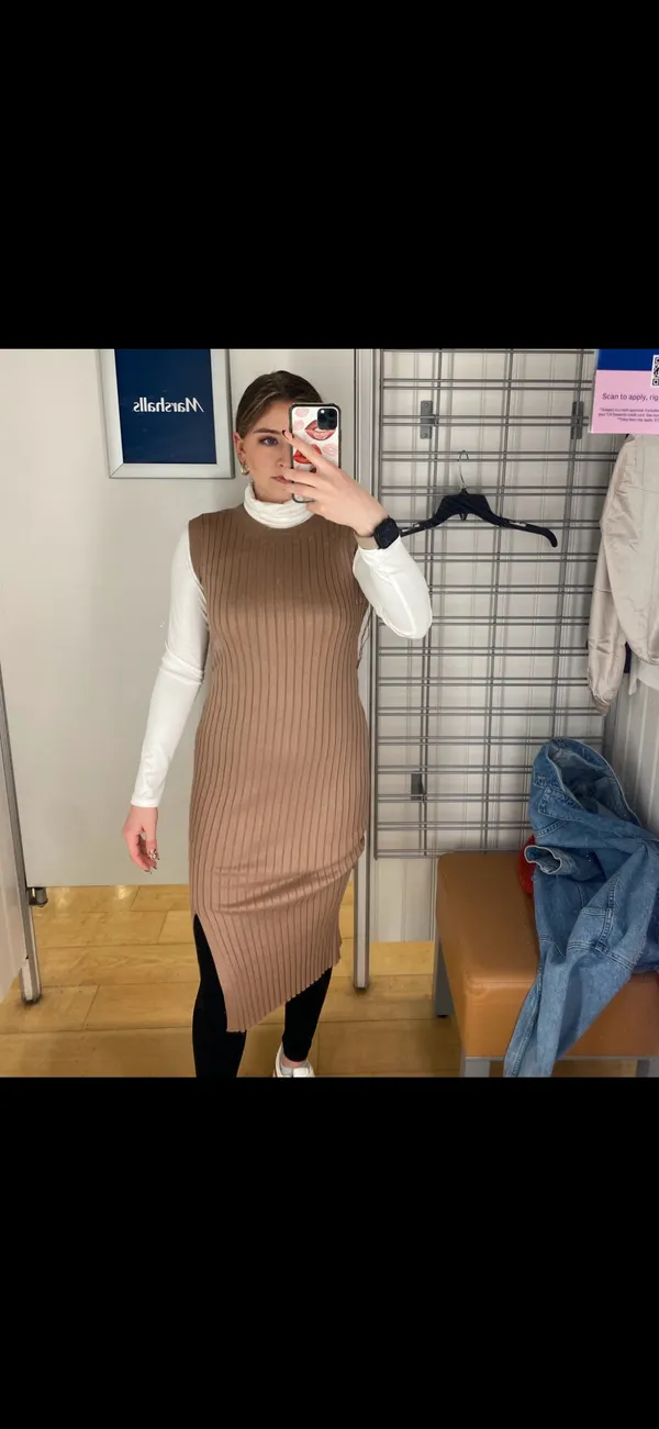 Knit Dress Tan - Image 5