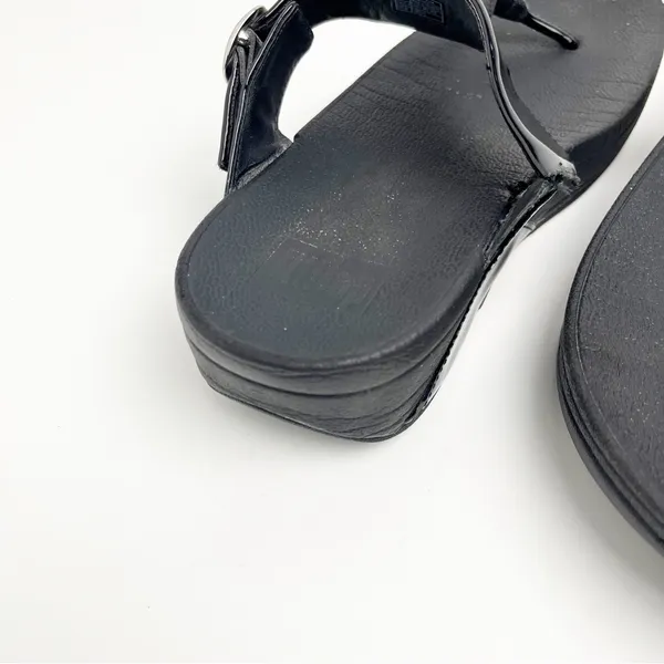 FIT FLOP Black Silver Buckle Thong Flip Flops 8 Beach Summer Spring - Image 10