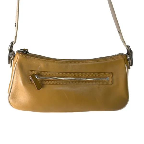 Coach 4447 Hamptons Leather Demi Shoulder Hobo Bag Vintage Brown Cream - Image 5