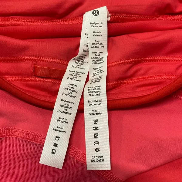lululemon Tennis Skirt Size 2 Red Pink Asymmetrical Layered High Rise Skirt NWT - Image 9