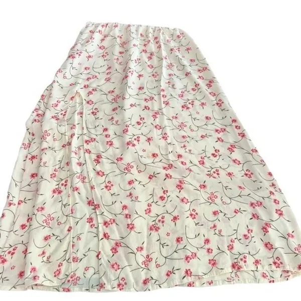 Reformation Floral Midi Dress Side Slit Criss Cross Back Size M (runs small) - Image 10