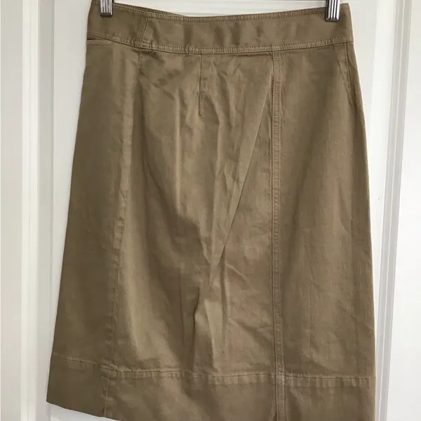 J. Crew Khaki‎ Button-Front Pencil Skirt - Image 2