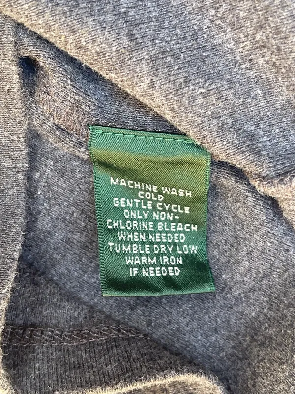 Lauren Ralph Lauren Shawl Collar 100% Cotton Sweater Heathered Gray Preppy M - Image 7