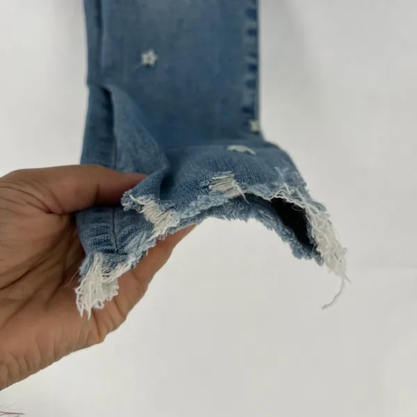 Abercrombie & Fitch Simone Ankle Jeans‎ Womens 0 Blue Denim Frayed Hem High Rise - Image 6