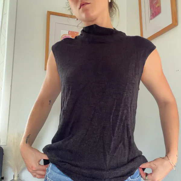 Knit turtleneck top Black Size L - Image 2