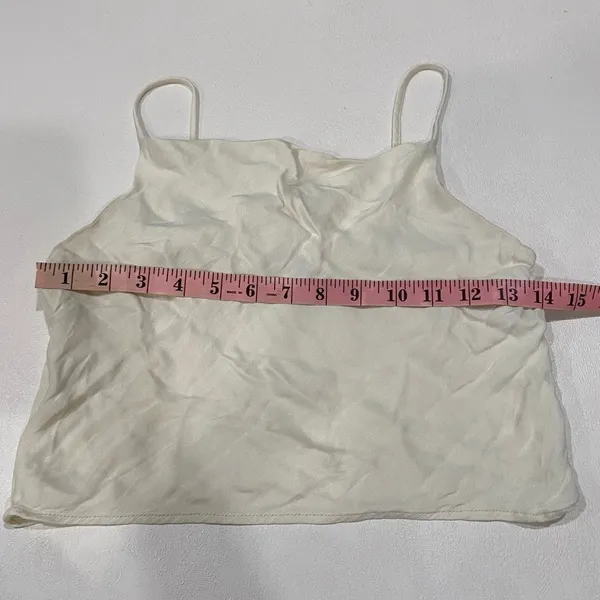 Zara Ivory Satin Cowl Neck Cami Top XS Minimalist Going Out Y2K - Image 5