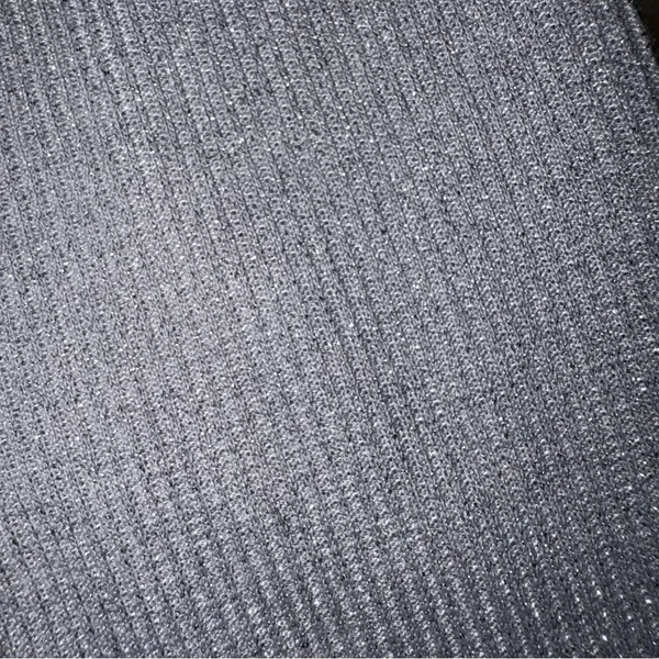 A New Day Metallic Long Sleeve Top Silver Shimmer Stretch Medium - Image 3