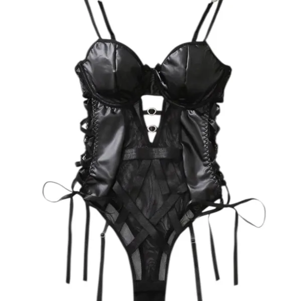 Black Strappy Lingerie Bodysuit NWT Size M - Image 6