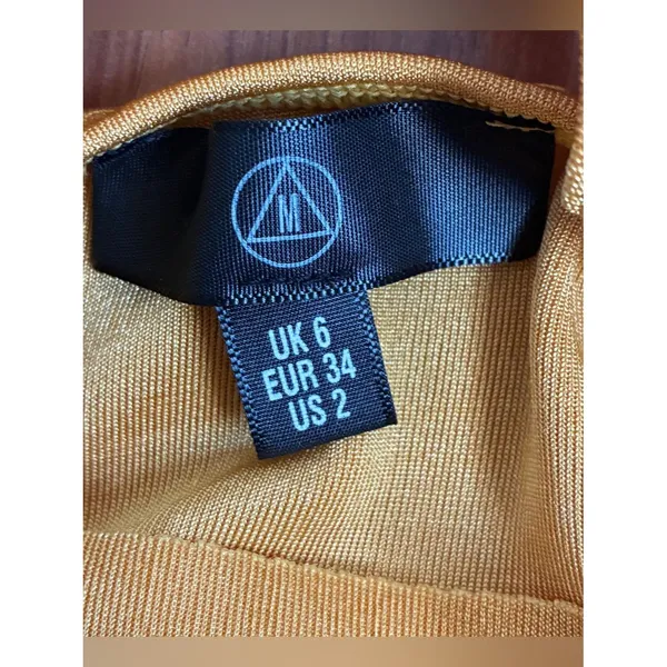 Missguided Mustard Yellow Criss-Cross Back Crop Top Side Tie Waist Size 2 - Image 4