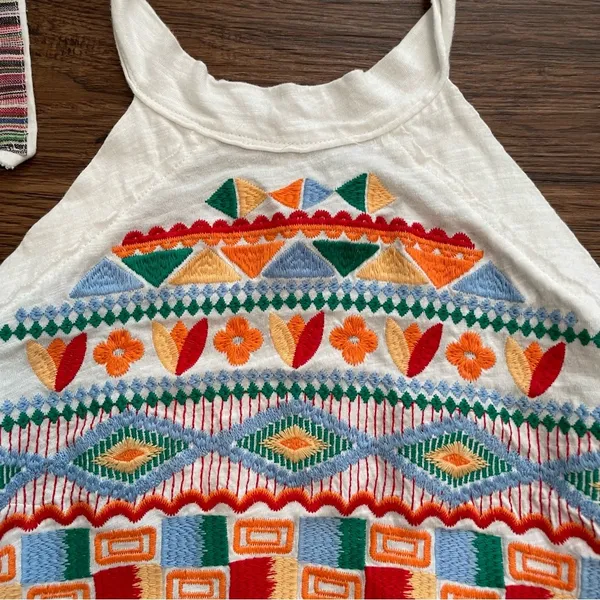 Altar’d State Halter Neck Embroidered Top Boho Western Aztec Sz XS/S - Image 6