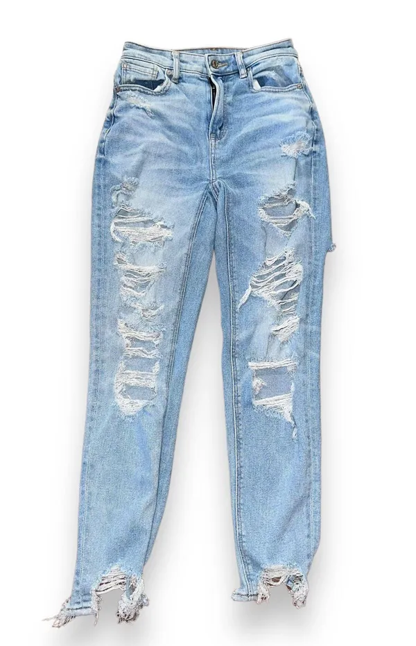 American Eagle Stretch Distressed Mom Jeans - Image 2