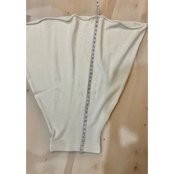 Commense NWT Women Small Cream Knit Midi Skirt Coquette Cottage Minimalist Fall - Image 9