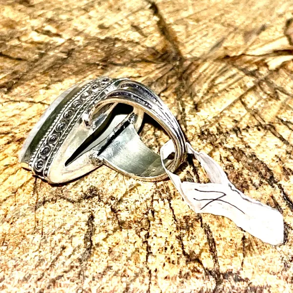 Rainbow Moonstone Ring Size 7 Silver - Image 3