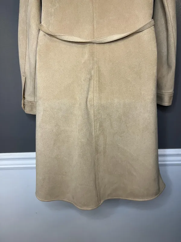 Truth by Republic Dress Womens Medium Tan Faux Leather Snap Front Belted Shacket - Image 7