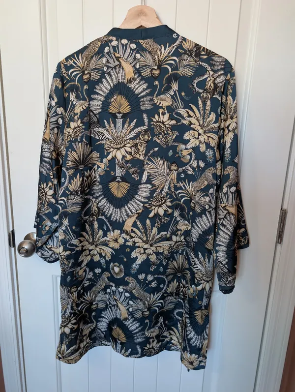 NWT Etam Wild Animals Kimono Robe Medium Teal - Image 2