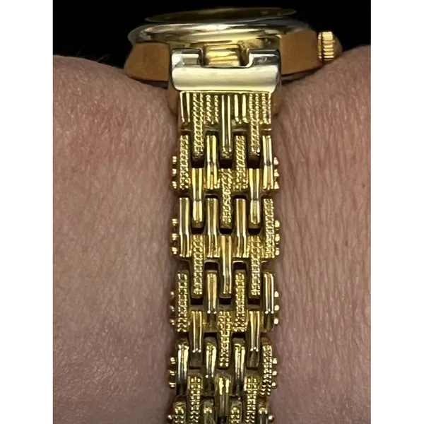 Gramercy Gold Link Bracelet Watch New Battery Japan Movt 90s - Image 3