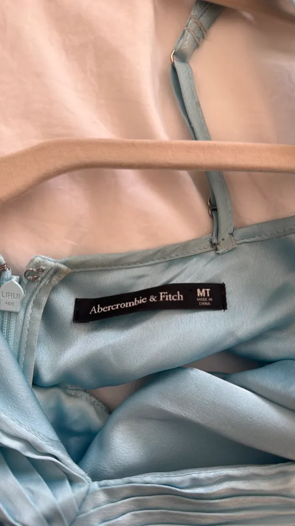 Abercrombie Maxi Dress Cut-Out Satin Pleated - Image 3