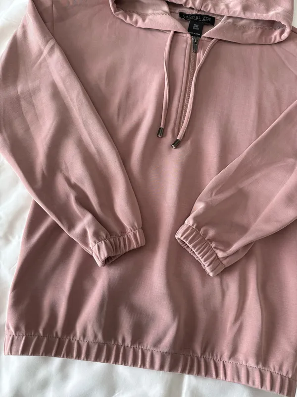 Rachel Zoe Dusty Rose Quarter Zip Hoodie - Image 3