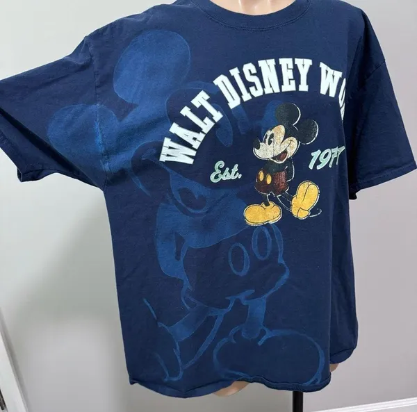 Walt Disney World Mickey Mouse Blue Dye Tshirt Unisex XL EST. 1971 Vintage - Image 2