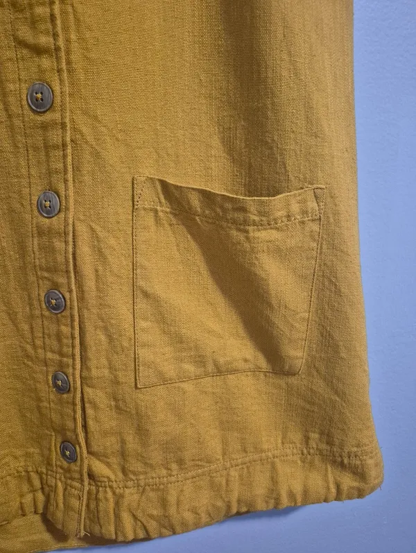 Anthropologie Pilcro Button yellow summer bohemian Shirt Dress size XS - Image 7