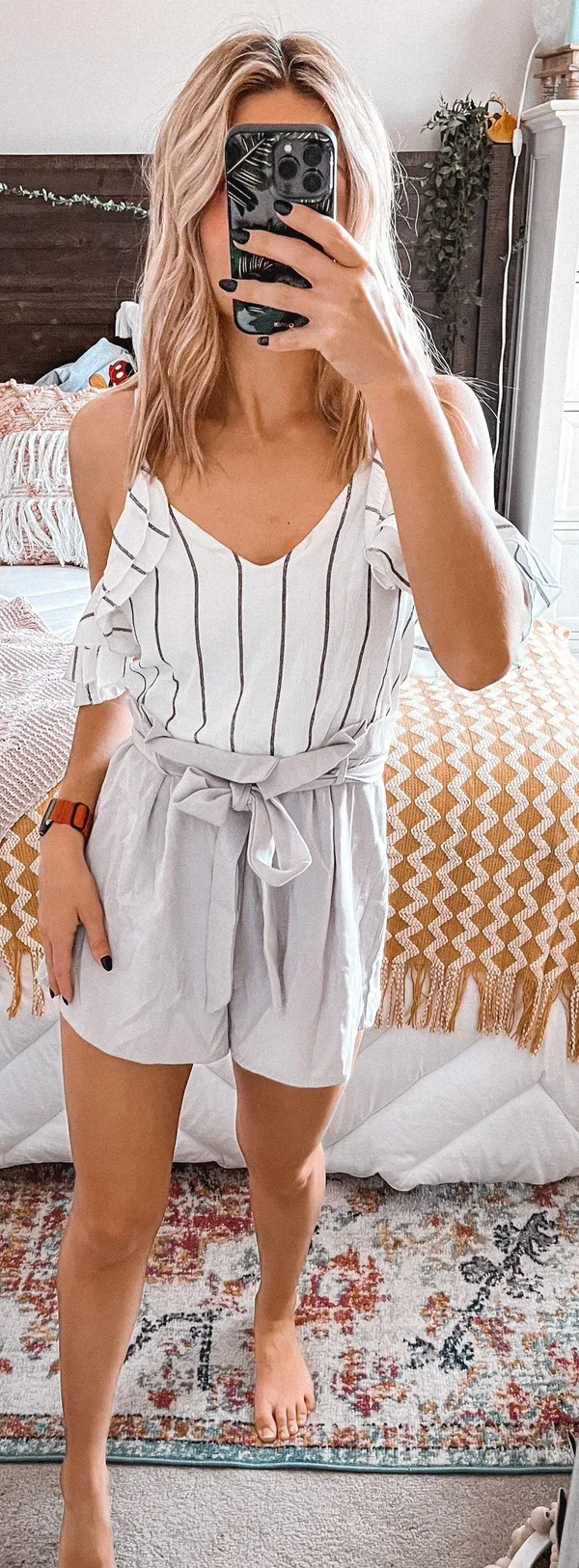 Boutique Striped Romper - Image 4
