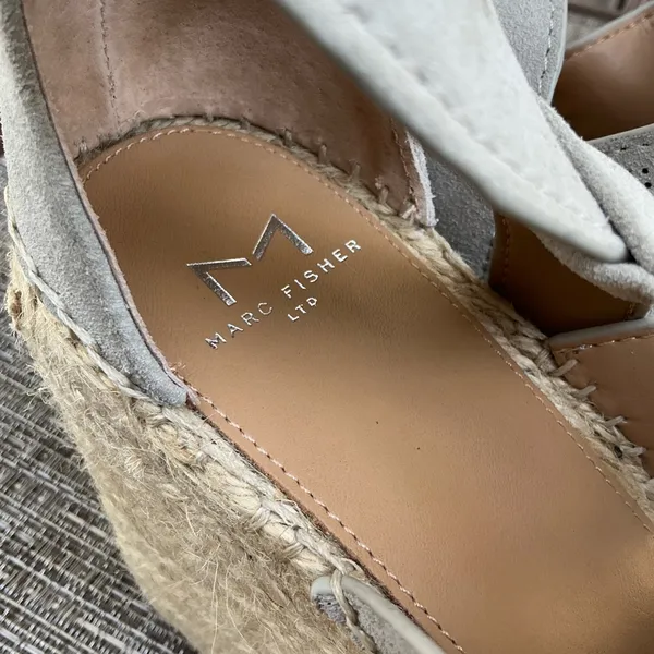 Marc Fisher Womens Mladore Leather Espadrille Platform Wedge Sandals - Image 10