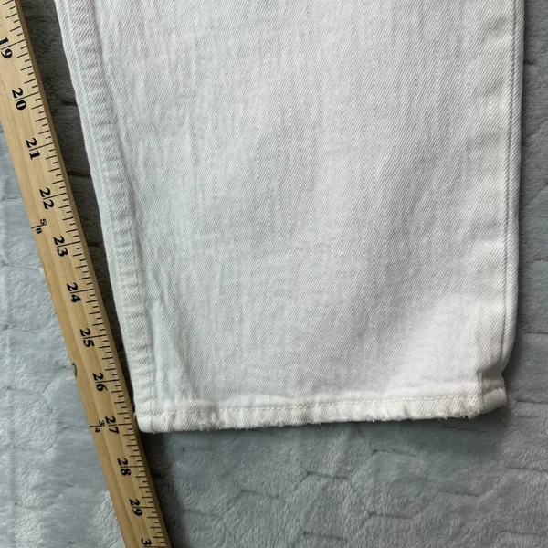 Abercrombie & Fitch 90s Straight Ultra High Rise Jeans 32/14S White Distressed - Image 7