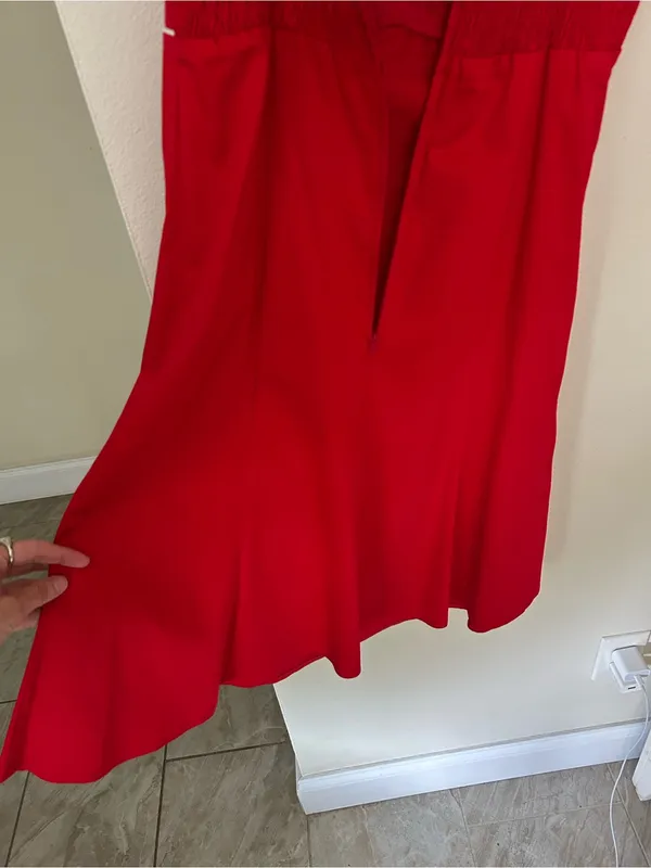 Madison Lee Vtg red babydoll retro pin up bow sailor mini swing A line dress 12 - Image 6