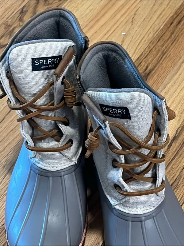 Sperry Women’s Size 8 Duck Boots Gray Waterproof Lace-Up - Image 10